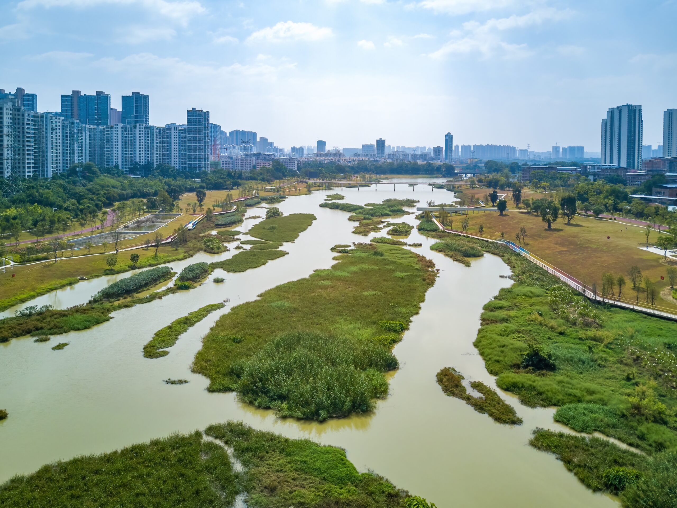 Aerial,Photography,Of,A,River,Swamp,In,A,Wetland,Park